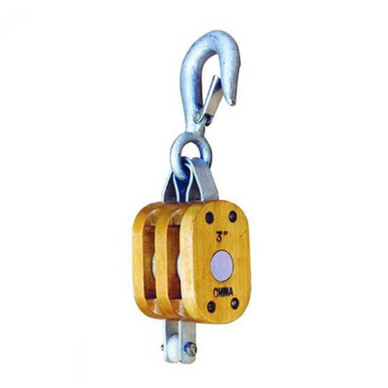 US Type Regular Wood Block Double Sheave with Hook