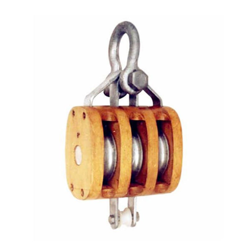 US Type Regular Wood Block Triple Sheave with Shackle