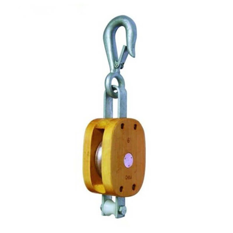US Type Regular Wood Block Single Sheave with Hook