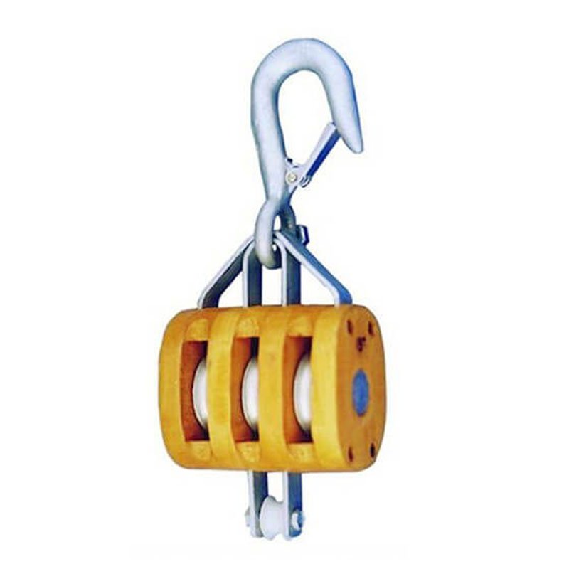 US Type Regular Wood Block Triple Sheave with Hook